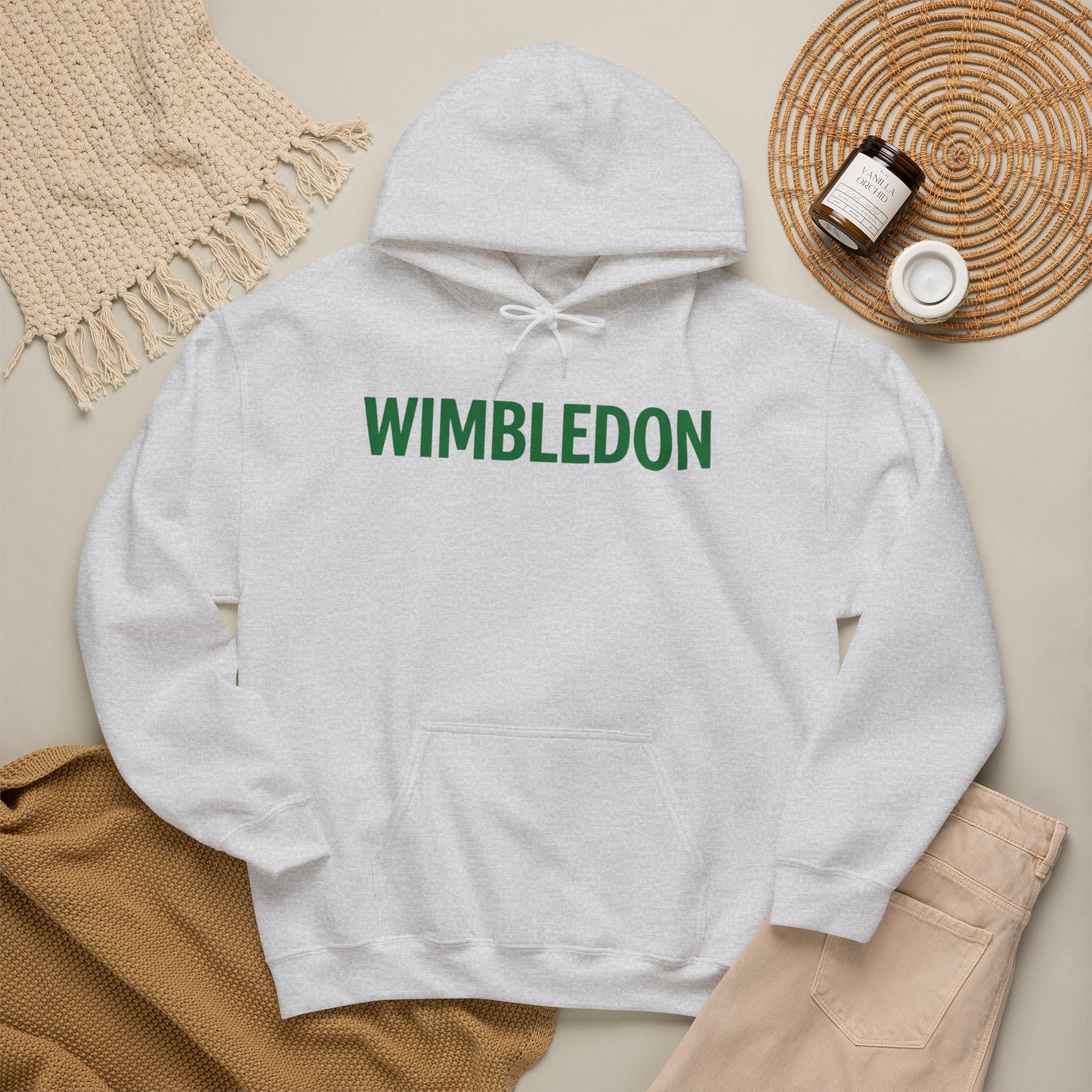 Wimbledon Hoodie — Classic Green Tennis Logo Pullover
