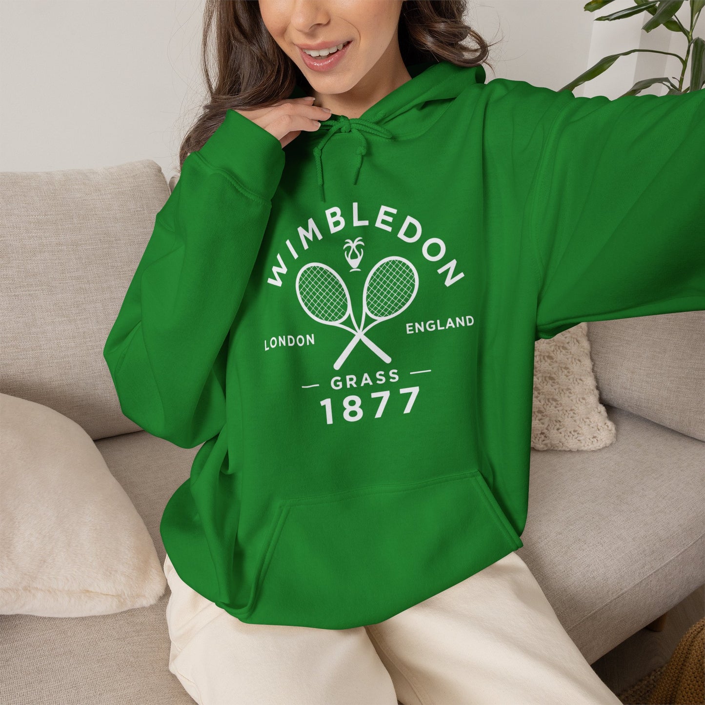 Wimbledon 1877 Tennis Hoodie — Classic Racquets Logo Pullover