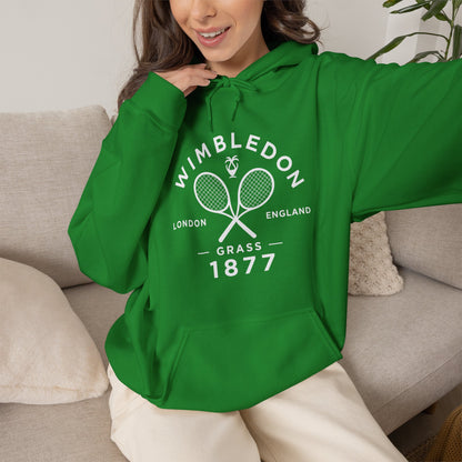 Wimbledon 1877 Tennis Hoodie — Classic Racquets Logo Pullover