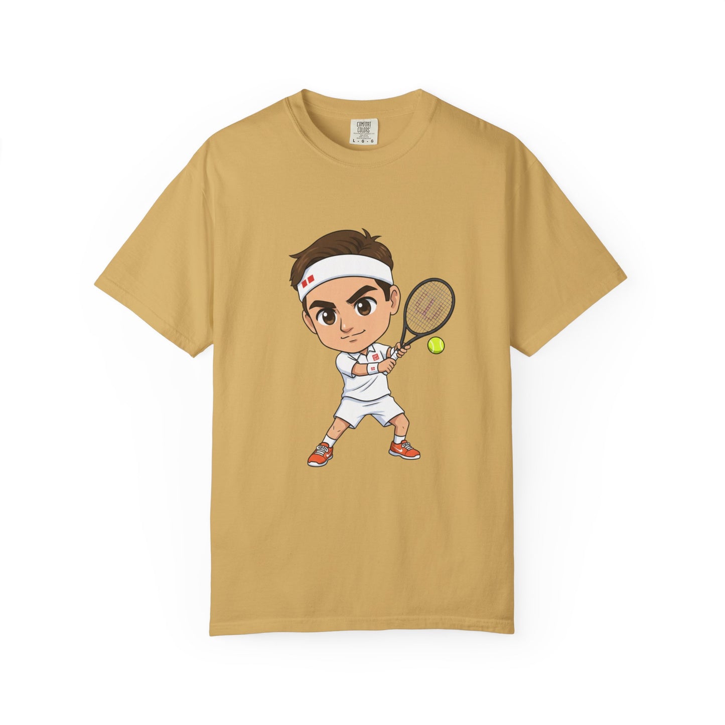 Federer Cartoon Tennis T-Shirt — Retro Athlete Graphic Tee