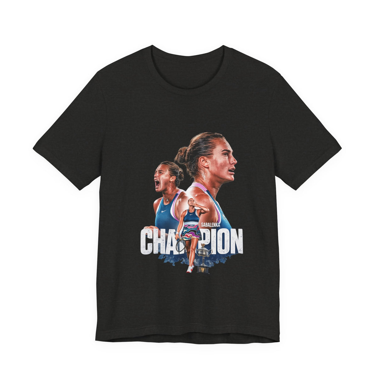 Champion Athlete Sabalenka Graphic Tee — "CHAMPION" Player Portrait T-Shirt