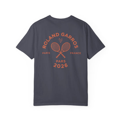 Roland Garros Retro Tennis Tee — Paris 2026 Garment-Dyed Court Shirt