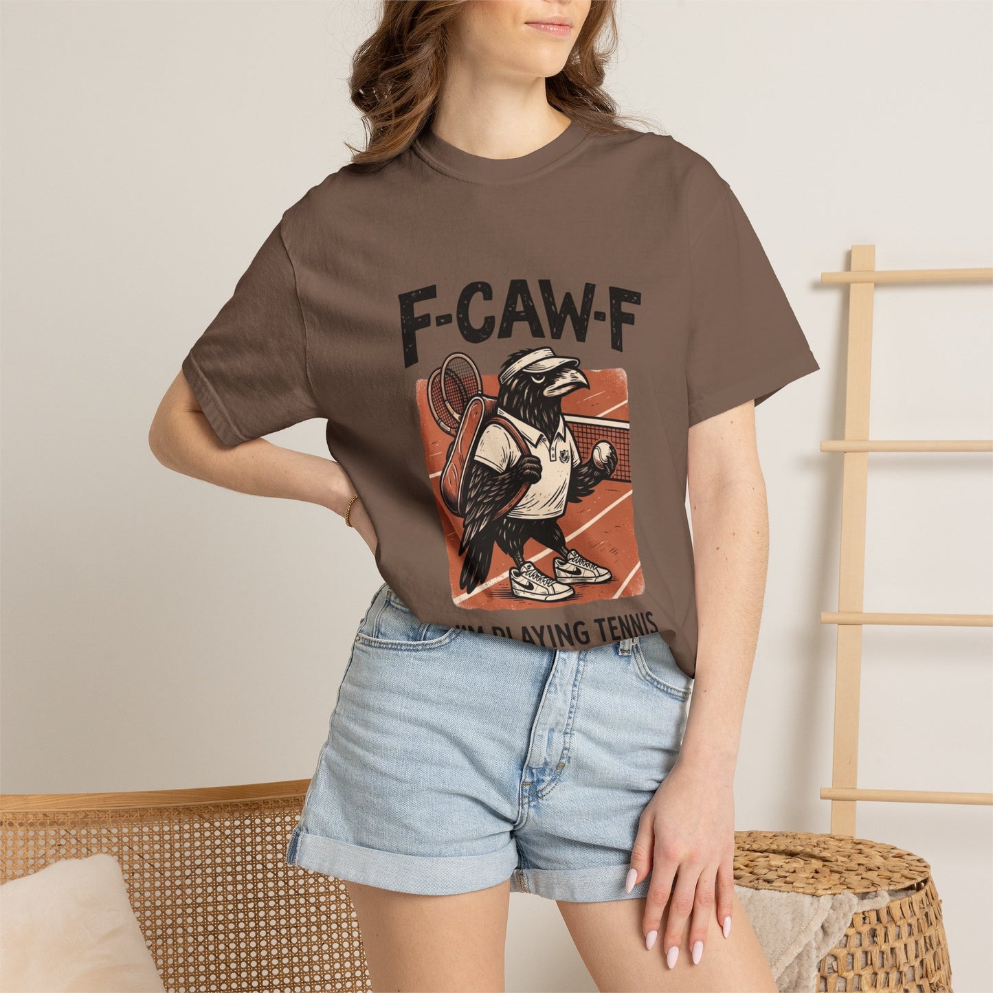T-Shirt — F-CAW-F I’m Playing Tennis Raven Graphic Tee