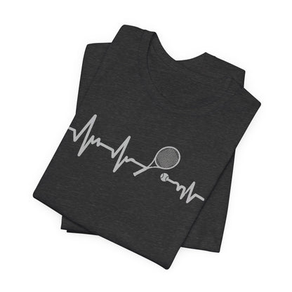 Tennis Heartbeat Tee — Racket Pulse Graphic T-Shirt