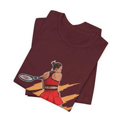Tennis Player Aryna Sabalenka Graphic Tee — Dynamic Female Athlete Design