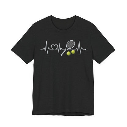 Tennis Heartbeat Tee – Racket & Tennis Ball Graphic Shirt