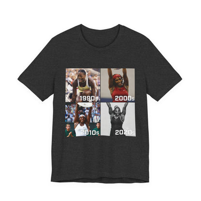 Decades of Champions Serena William’s 1990s–2020s Collage T-shirt