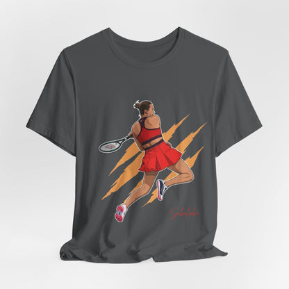 Tennis Player Aryna Sabalenka Graphic Tee — Dynamic Female Athlete Design