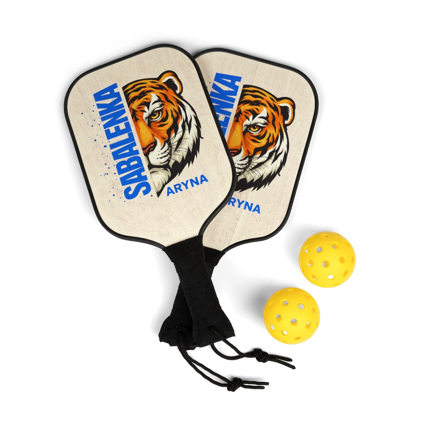 Pickleball Paddle Set — 'Sabalenka' Tiger Design Kit with Balls