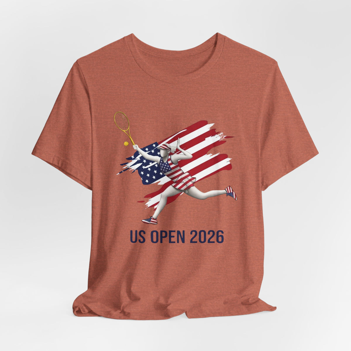 US Open 2026 Tennis Tee — American Flag Tennis Player Graphic T-Shirt