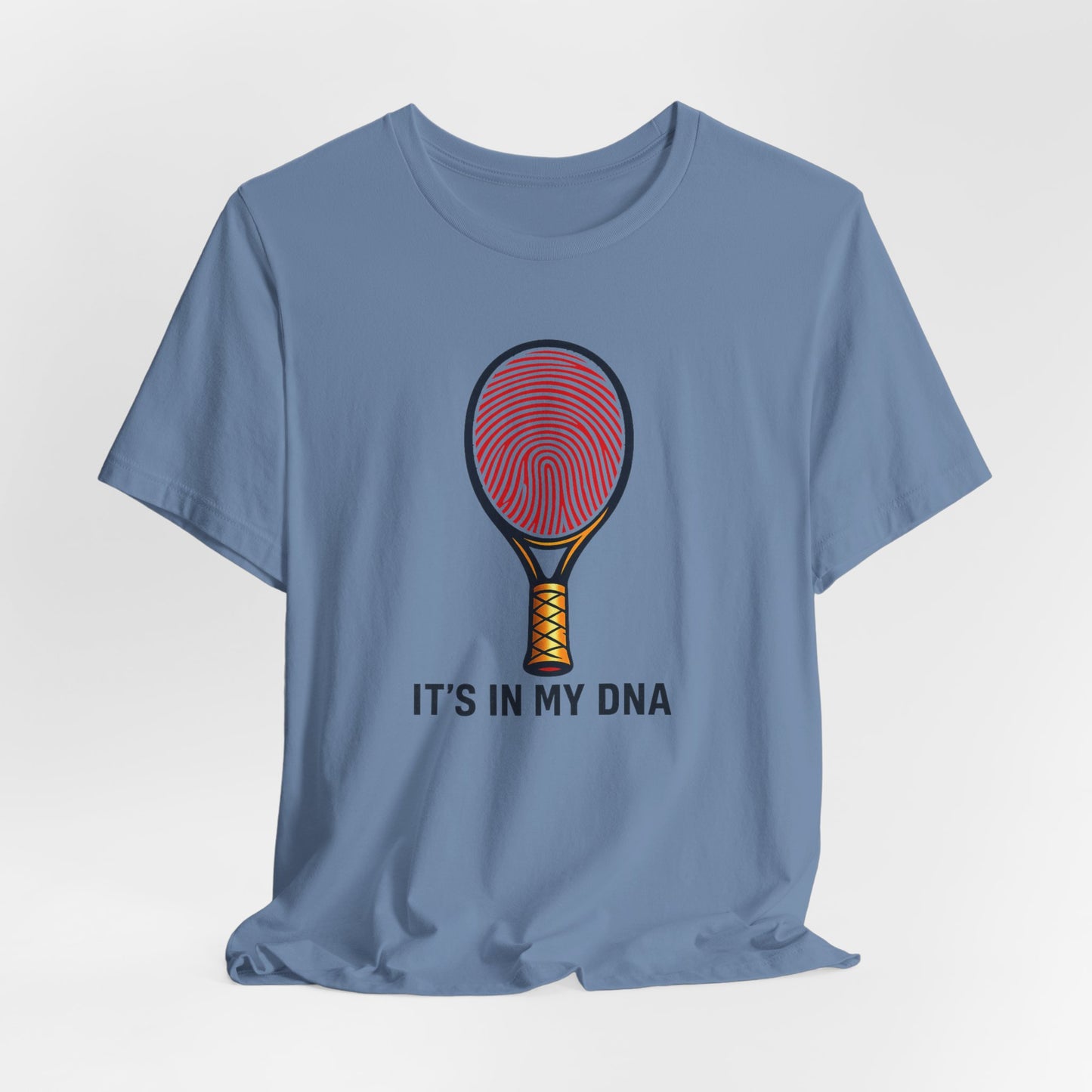 Tennis DNA T‑Shirt — "It's In My DNA" Racket Fingerprint Tee