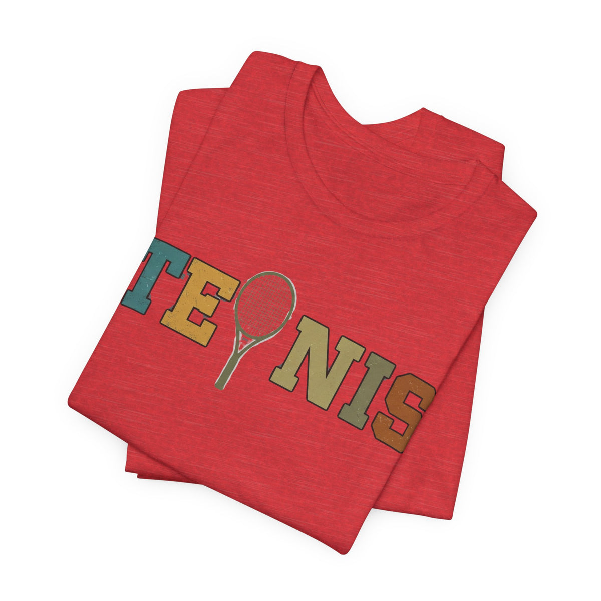 Tennis Retro Graphic Tee — Vintage Racket Lettering Shirt