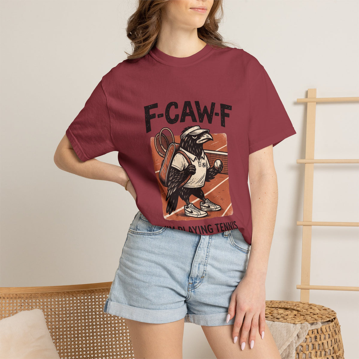 T-Shirt — F-CAW-F I’m Playing Tennis Raven Graphic Tee