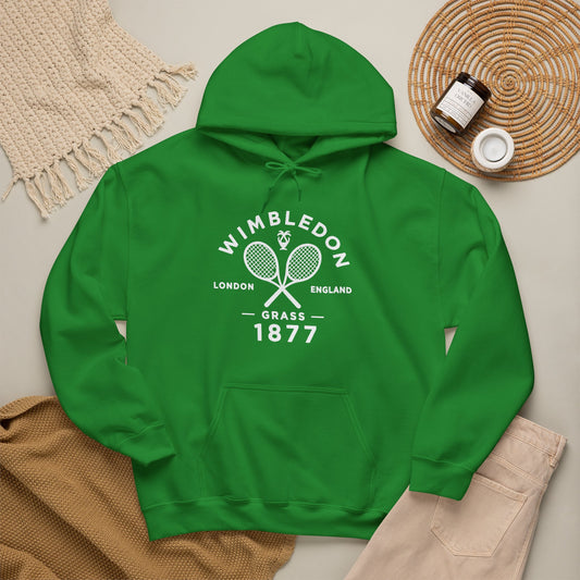 Wimbledon 1877 Tennis Hoodie — Classic Racquets Logo Pullover