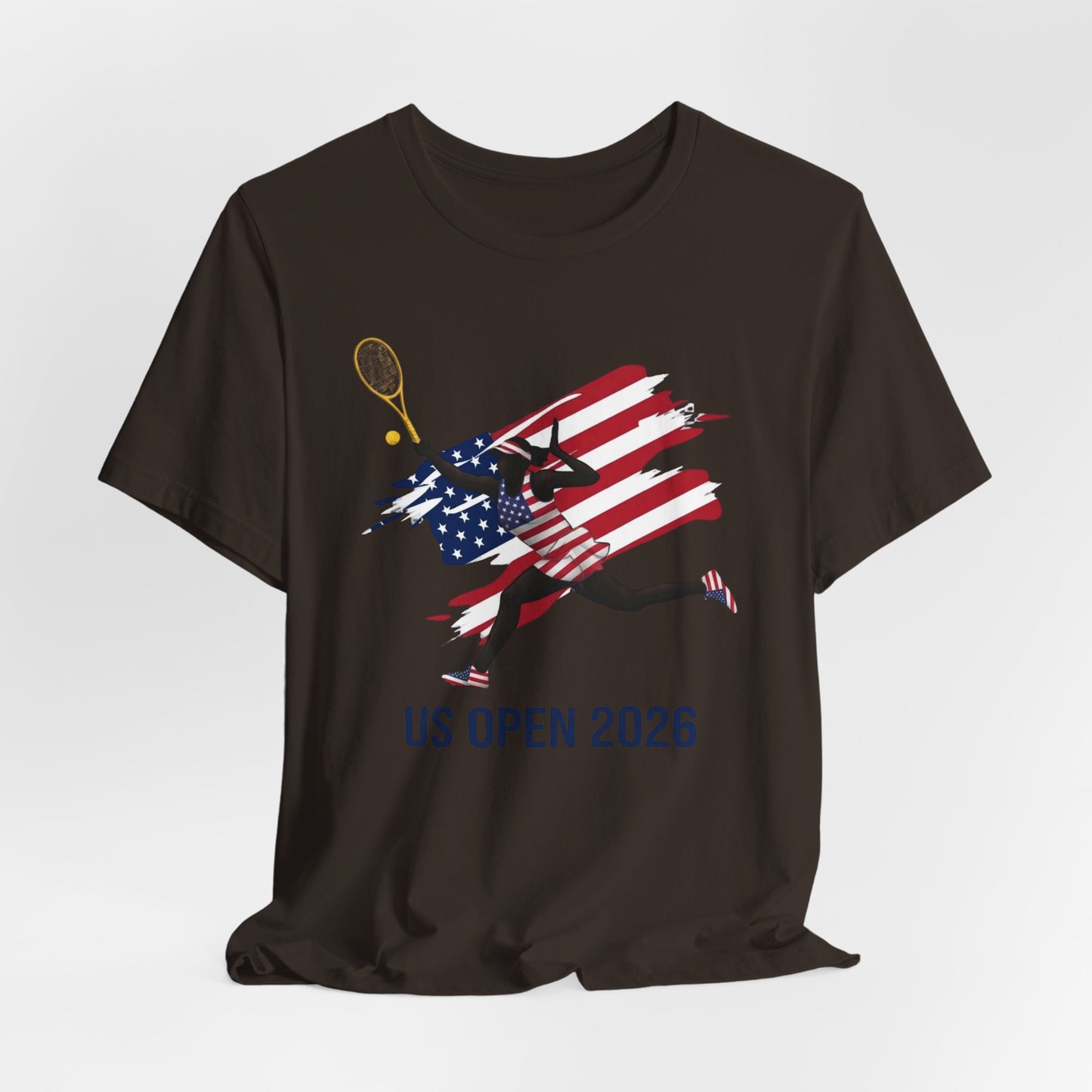 US Open 2026 Tennis T‑Shirt — American Flag Tennis Player Graphic Tee