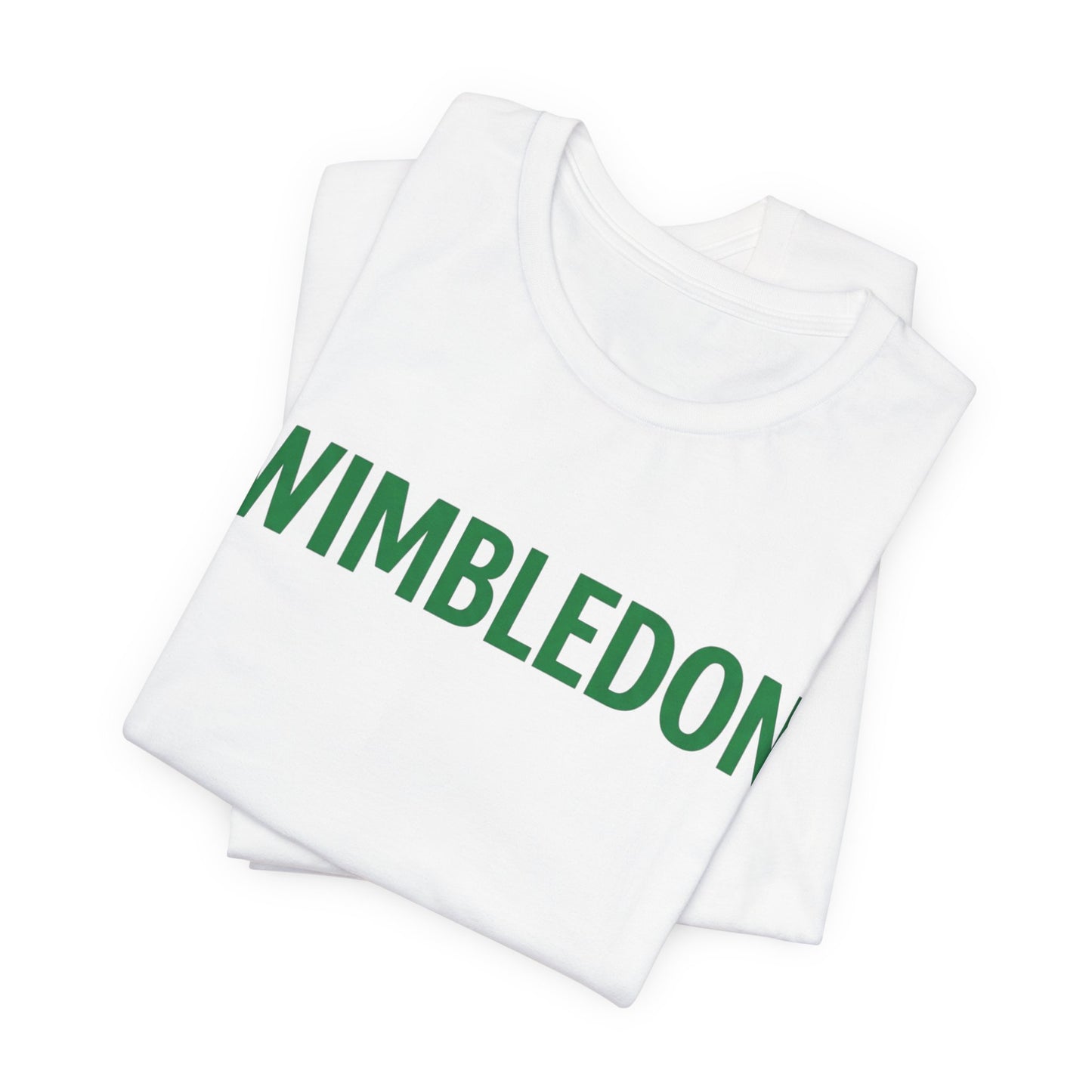 Wimbledon Classic Logo Tee — Green Text Tennis T‑Shirt