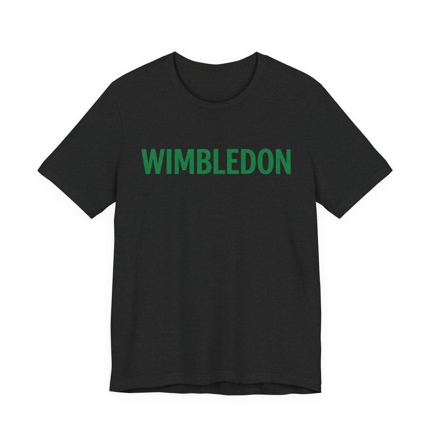 Wimbledon Classic Logo Tee — Green Text Tennis T‑Shirt