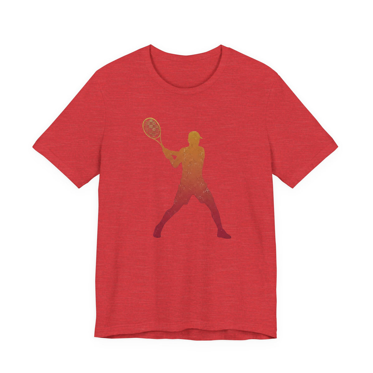 Tennis Player Silhouette Tee — Gradient Racket Sports T‑Shirt