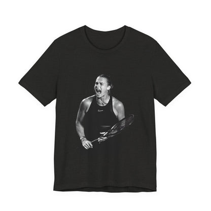 Tennis Player Sabalenka Graphic Tee — Energetic Champion Tennis T‑Shirt
