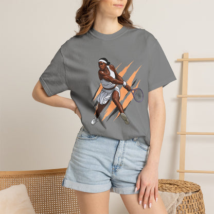 COCO GAUFF Tennis Player Graphic T-Shirt — Dynamic Women's Tennis Art Tee