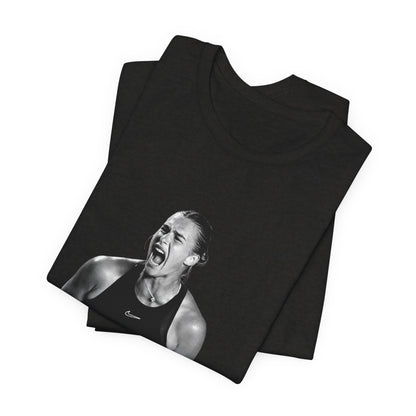 Tennis Player Sabalenka Graphic Tee — Energetic Champion Tennis T‑Shirt