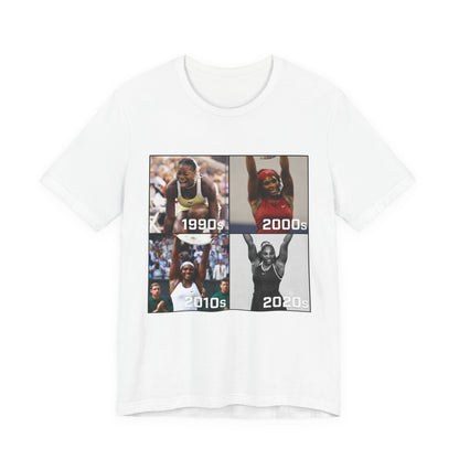 Decades of Champions Serena William’s 1990s–2020s Collage T-shirt