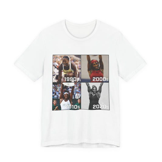 Decades of Champions Serena William’s 1990s–2020s Collage T-shirt