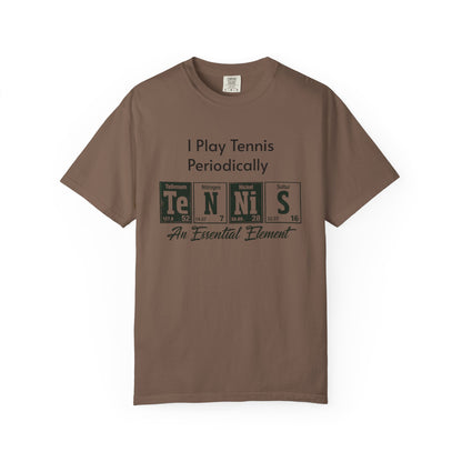 Tennis Periodically T‑Shirt — “An Essential Element” Chemistry Tennis Tee