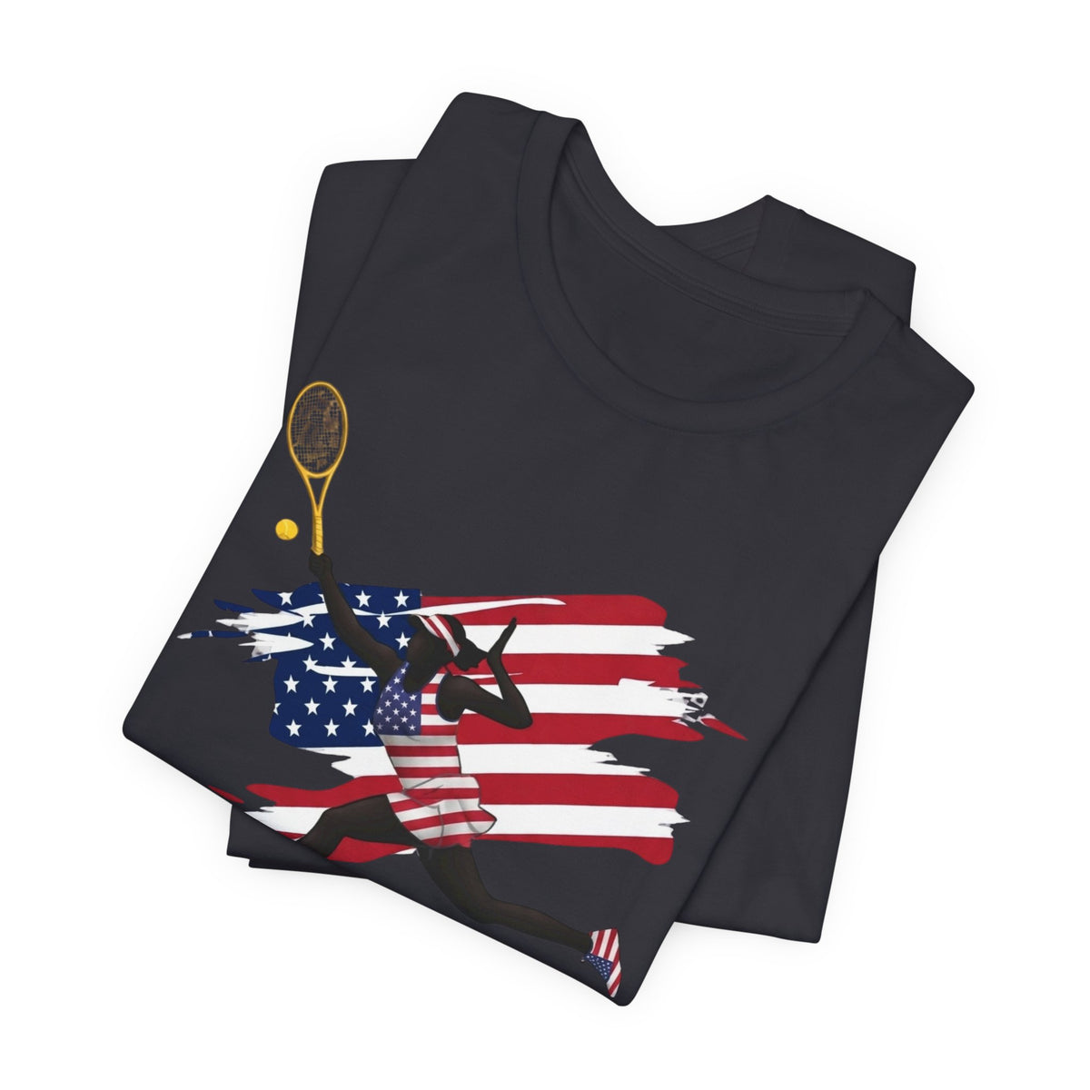 US Open 2026 Tennis T‑Shirt — American Flag Tennis Player Graphic Tee