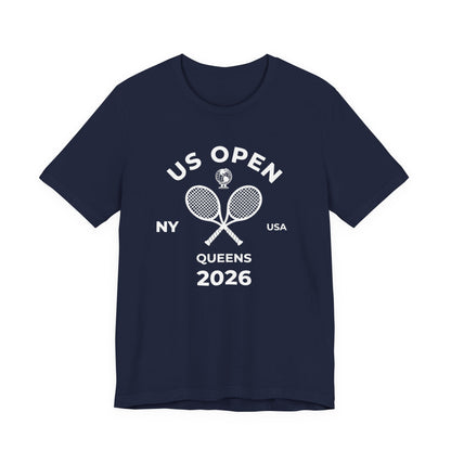 US Open Queens 2026 Tennis Tee — NY USA Vintage Racket T-Shirt