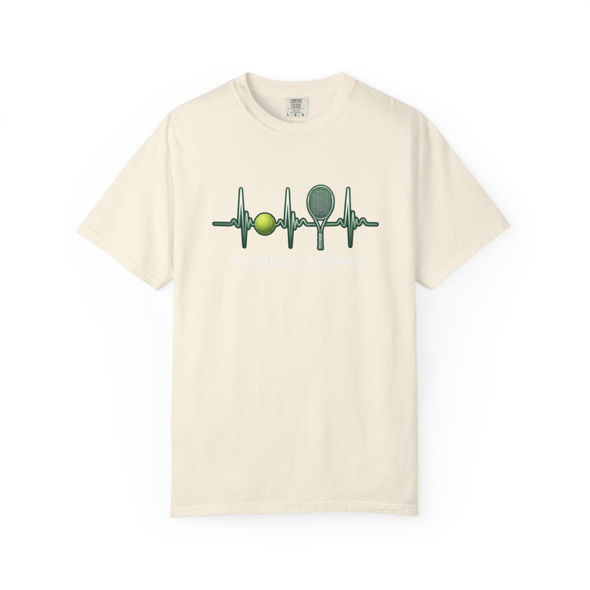 Tennis Heartbeat T‑Shirt — Tennis Ball & Racket ECG Design