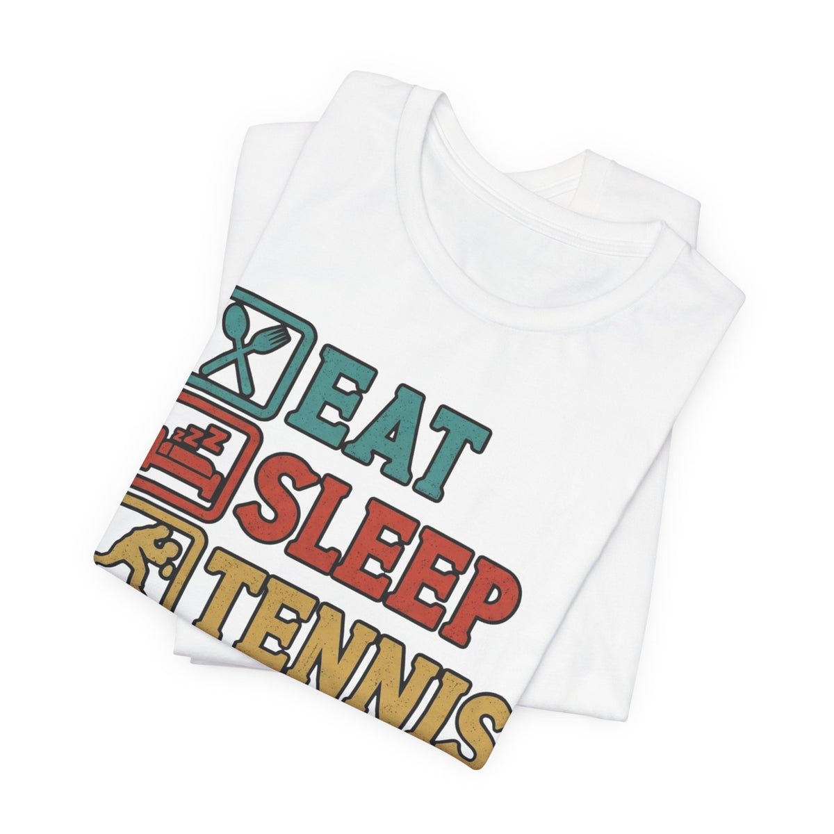 Tennis Tee — "Eat Sleep Tennis Repeat" Vintage Graphic Shirt