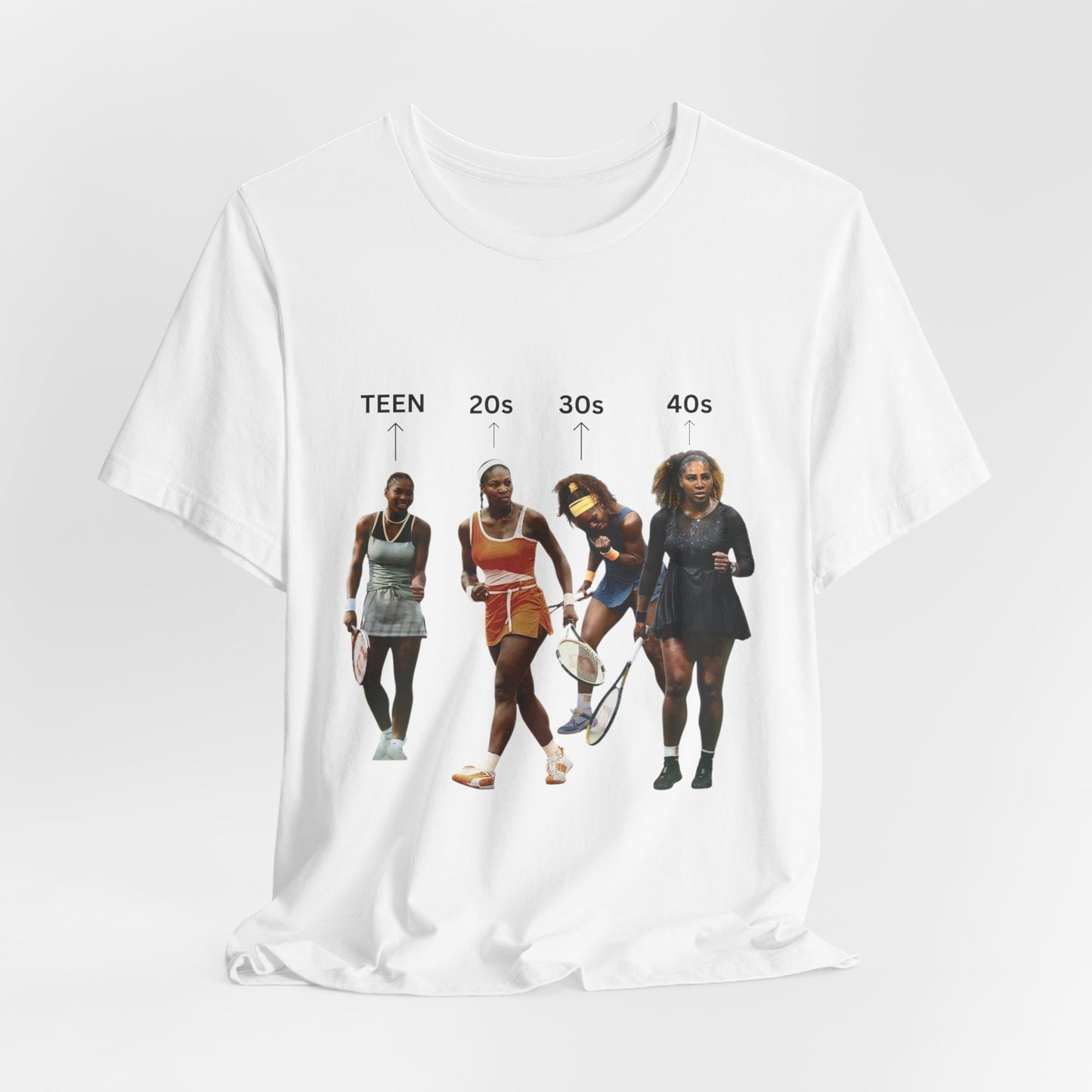 T-Shirt — Serena Williams Life Stages Graphic Tee (Teen · 20s · 30s · 40s)
