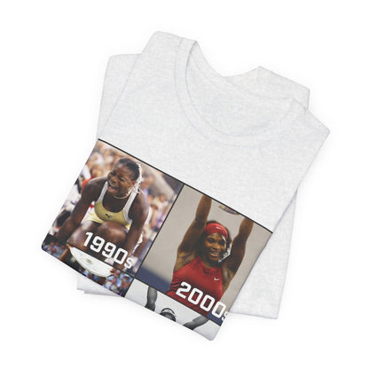 Decades of Champions Serena William’s 1990s–2020s Collage T-shirt