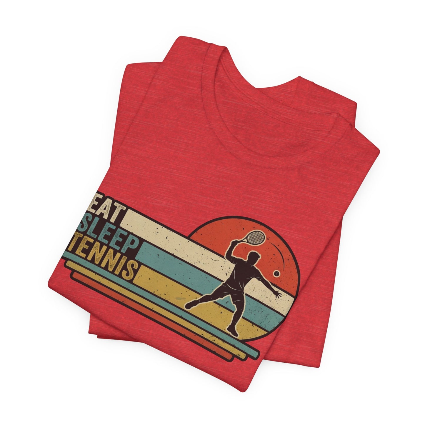 Eat Sleep Tennis Retro Graphic Tee — Vintage Tennis Player T‑Shirt