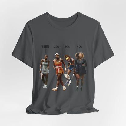 T-Shirt — Serena Williams Life Stages Graphic Tee (Teen · 20s · 30s · 40s)