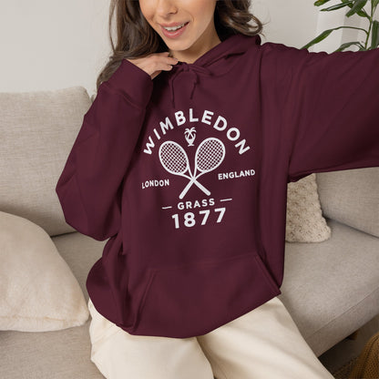 Wimbledon 1877 Tennis Hoodie — Classic Racquets Logo Pullover