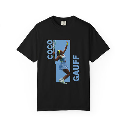 Coco Gauff T-Shirt — Retro Tennis Serve Graphic