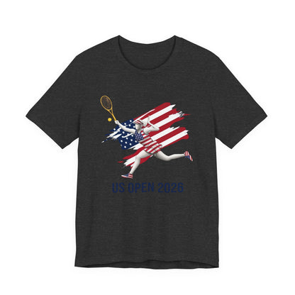 US Open 2026 Tennis Tee — American Flag Tennis Player Graphic T-Shirt