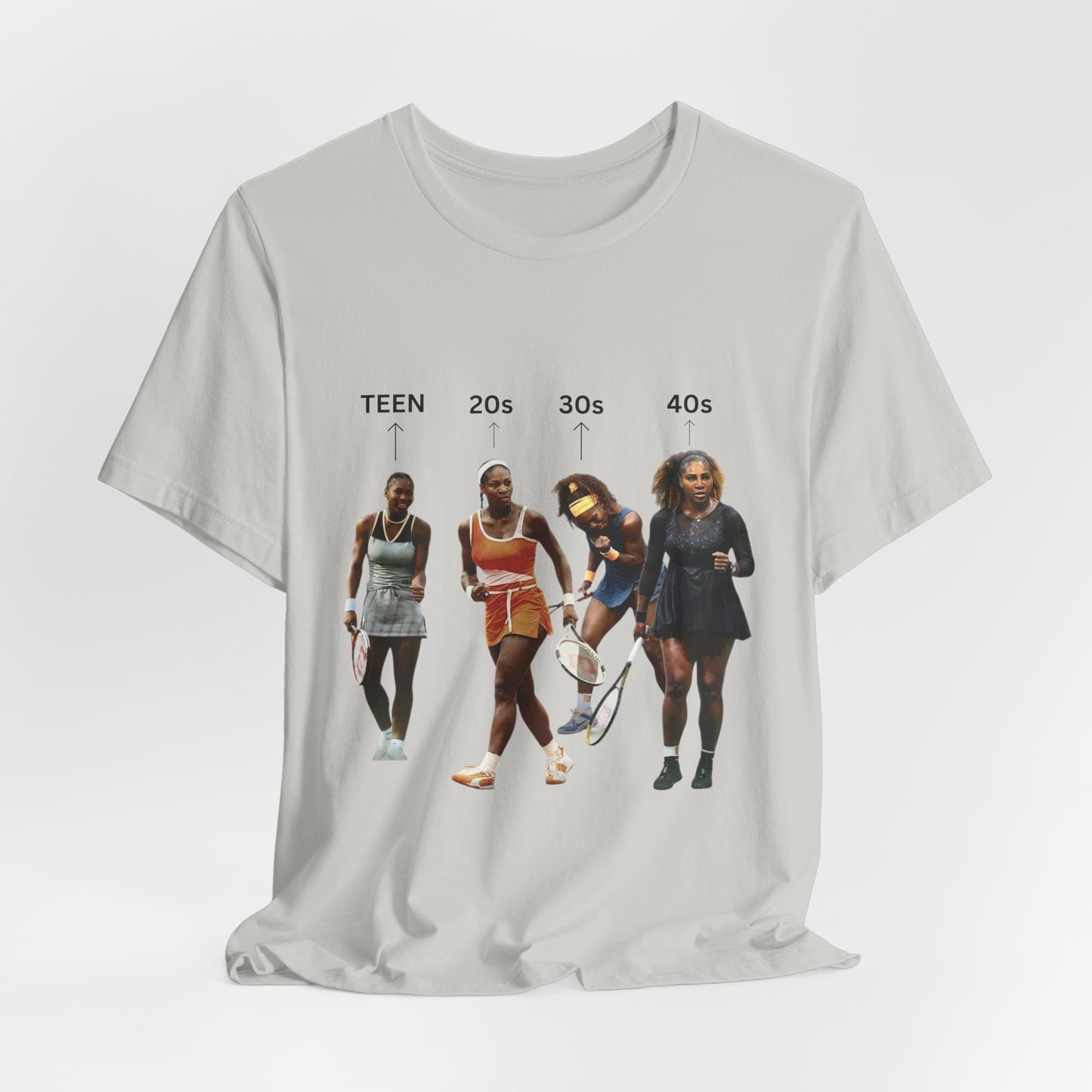 T-Shirt — Serena Williams Life Stages Graphic Tee (Teen · 20s · 30s · 40s)