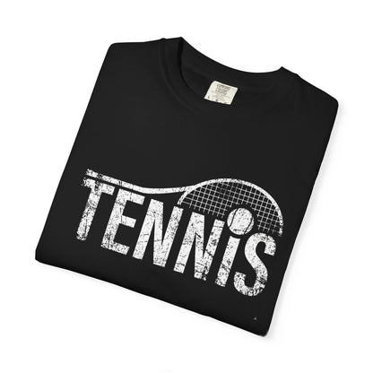 Tennis Vintage Graphic T-Shirt — Distressed Racket & Ball Tee