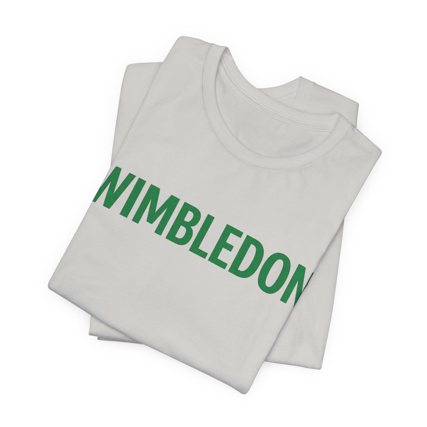 Wimbledon Classic Logo Tee — Green Text Tennis T‑Shirt