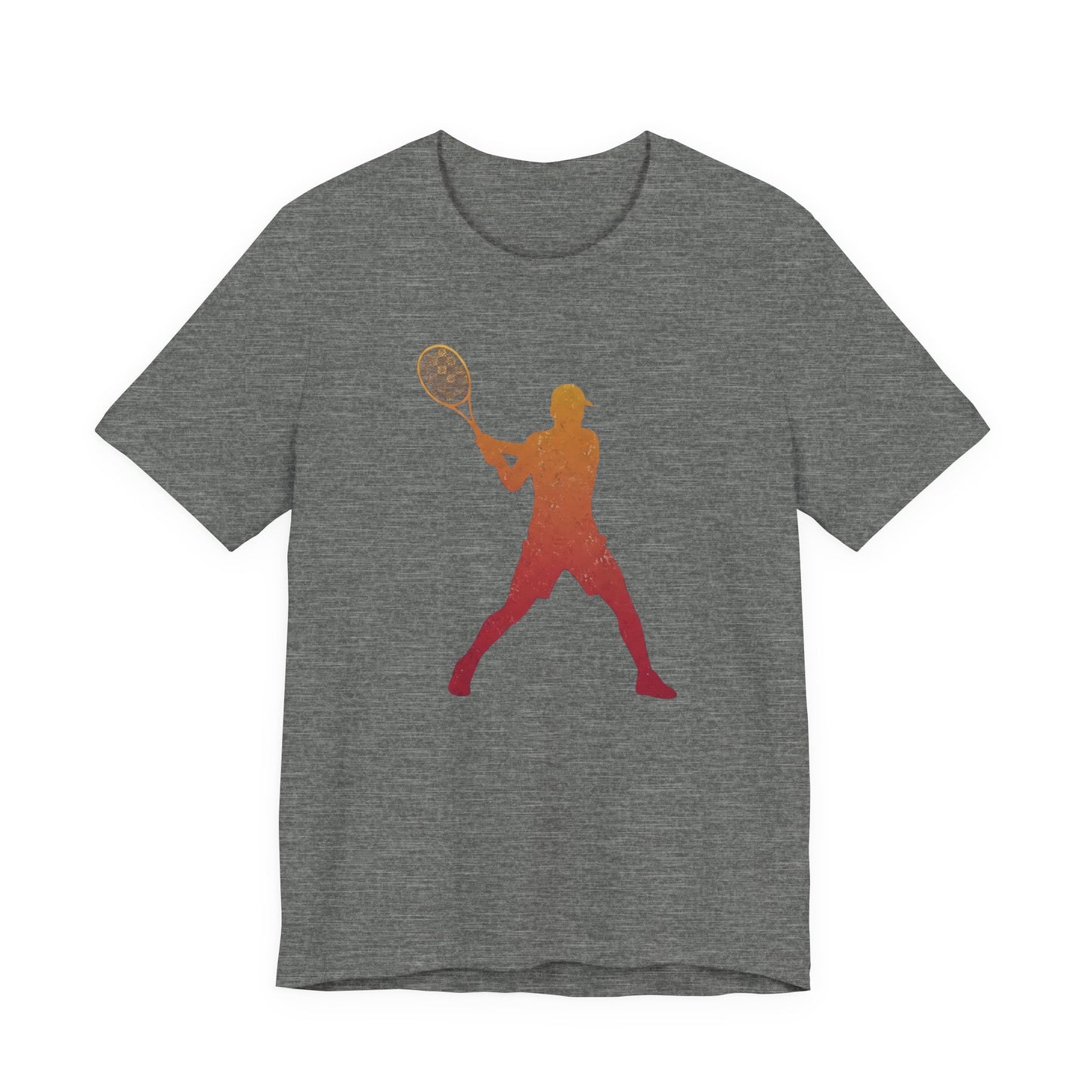 Tennis Player Silhouette Tee — Gradient Racket Sports T‑Shirt