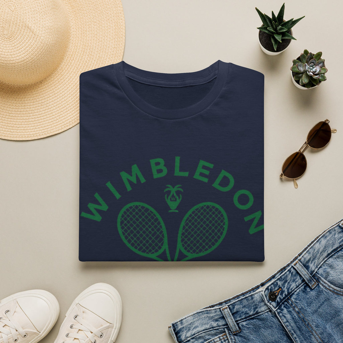 Wimbledon 2026 Tennis T‑Shirt — Vintage Rackets London Logo