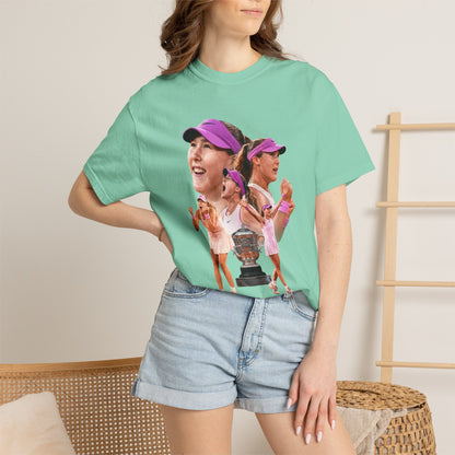 Tennis Graphic T-Shirt — 'Tennis: An Essential Element' Vintage Player Collage