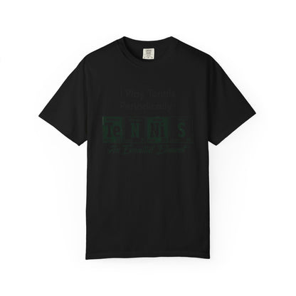 Tennis Periodically T‑Shirt — “An Essential Element” Chemistry Tennis Tee