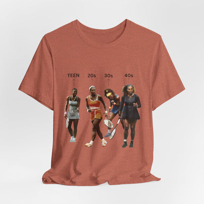 T-Shirt — Serena Williams Life Stages Graphic Tee (Teen · 20s · 30s · 40s)