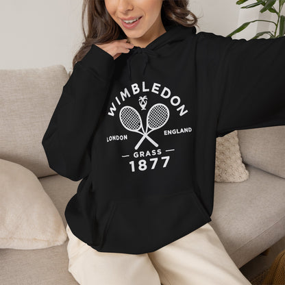 Wimbledon 1877 Tennis Hoodie — Classic Racquets Logo Pullover