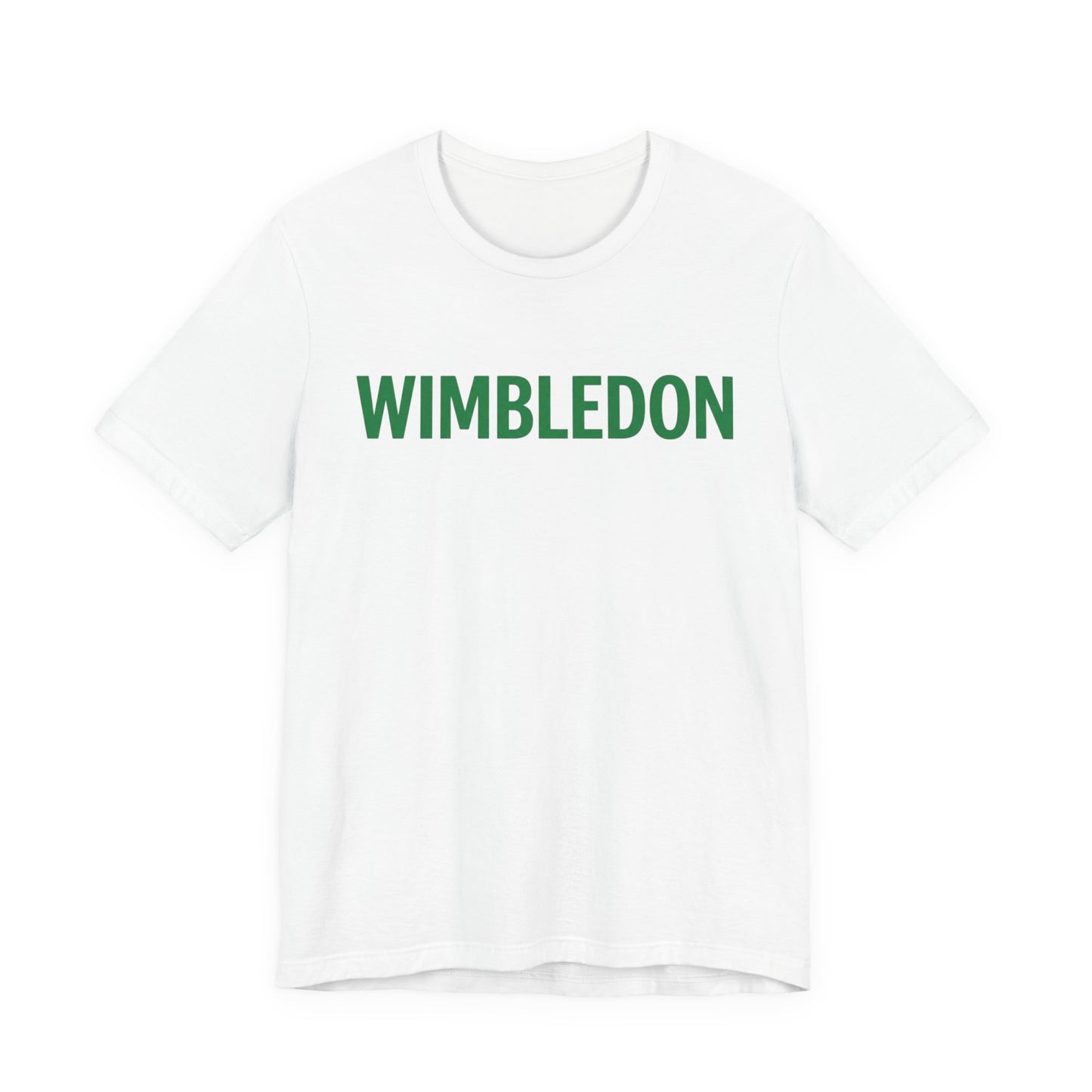 Wimbledon Classic Logo Tee — Green Text Tennis T‑Shirt