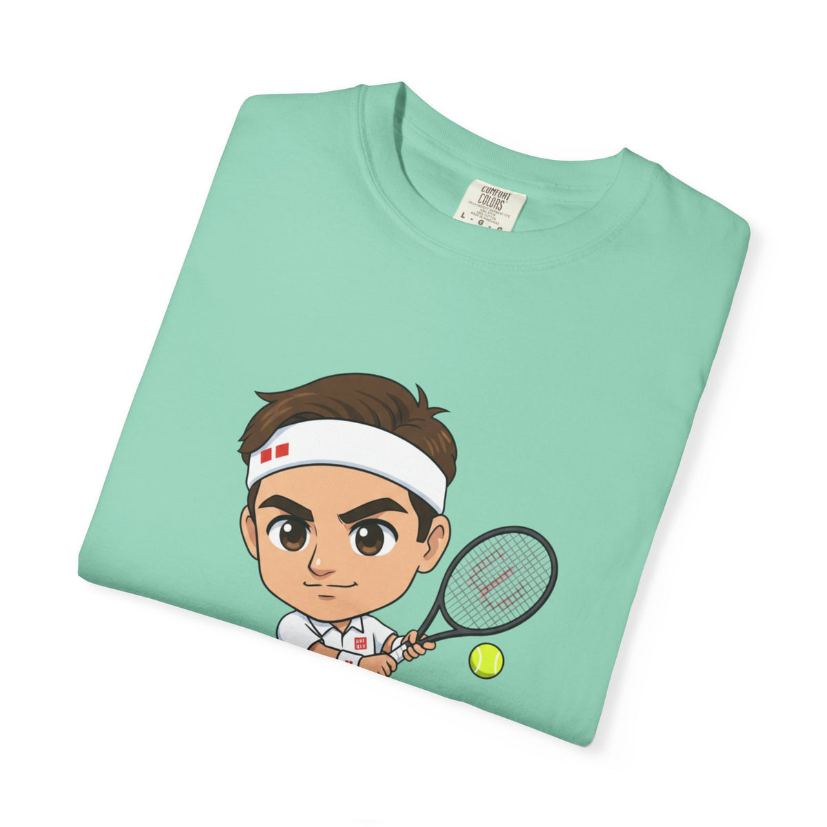 Federer Cartoon Tennis T-Shirt — Retro Athlete Graphic Tee